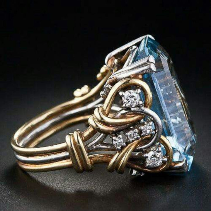 Luna™ | Bague Superposée Élégante avec Zirconia Bleu Vintage
