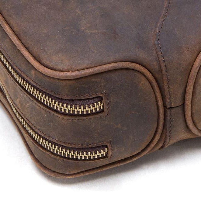 Trousse de Toilette en Cuir Crazy Horse