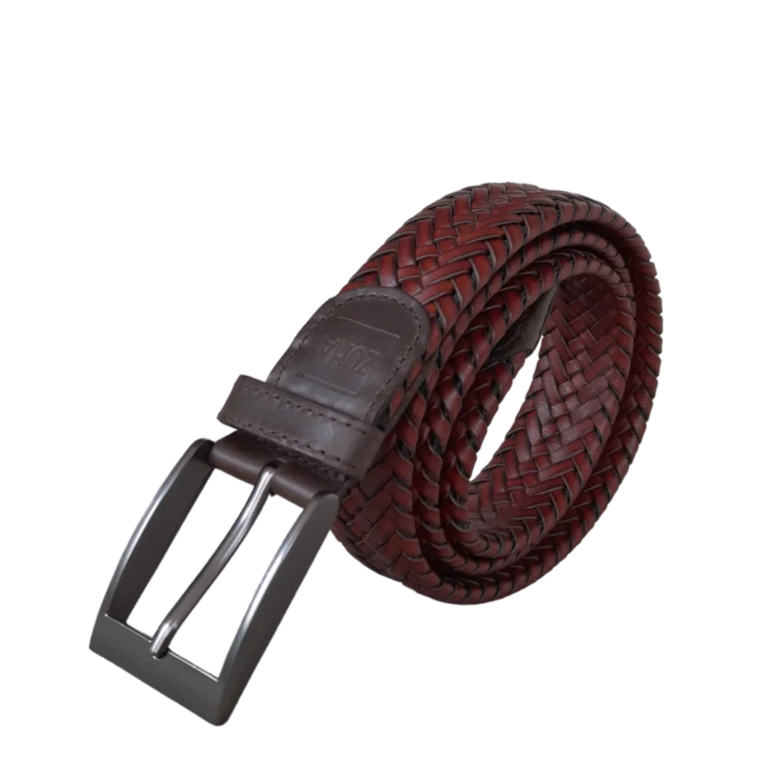 Ceinture en cuir tressé ZUHA pour hommes
