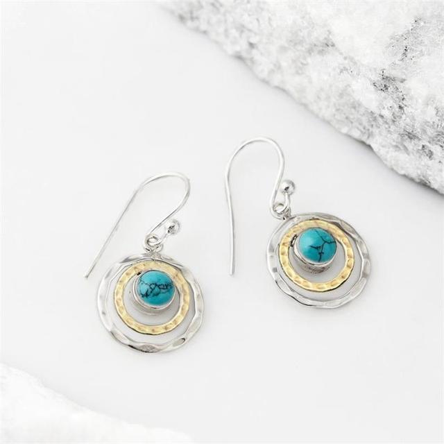 Luna™ | Boucles d'oreilles Boho Saturne en Turquoise