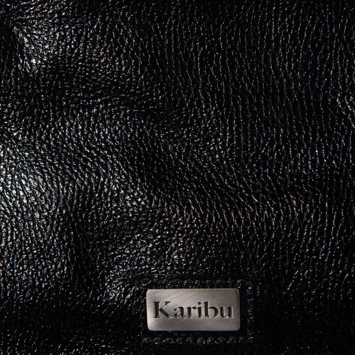 Josefa Portefeuille en Cuir Verni Noir