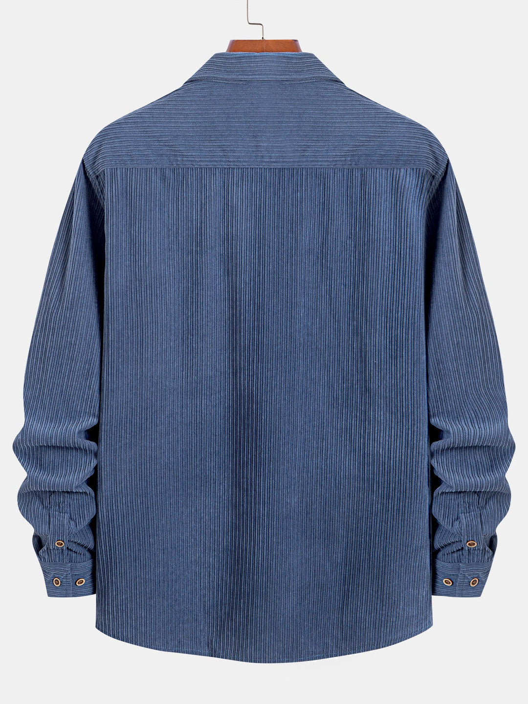 Chemise à manches longues en velours côtelé avec poche et boutons