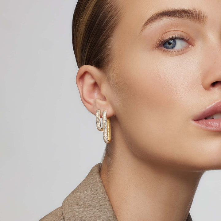 Livia™ | Boucles d'oreilles Rectangulaires Icon Pavé en Zircon