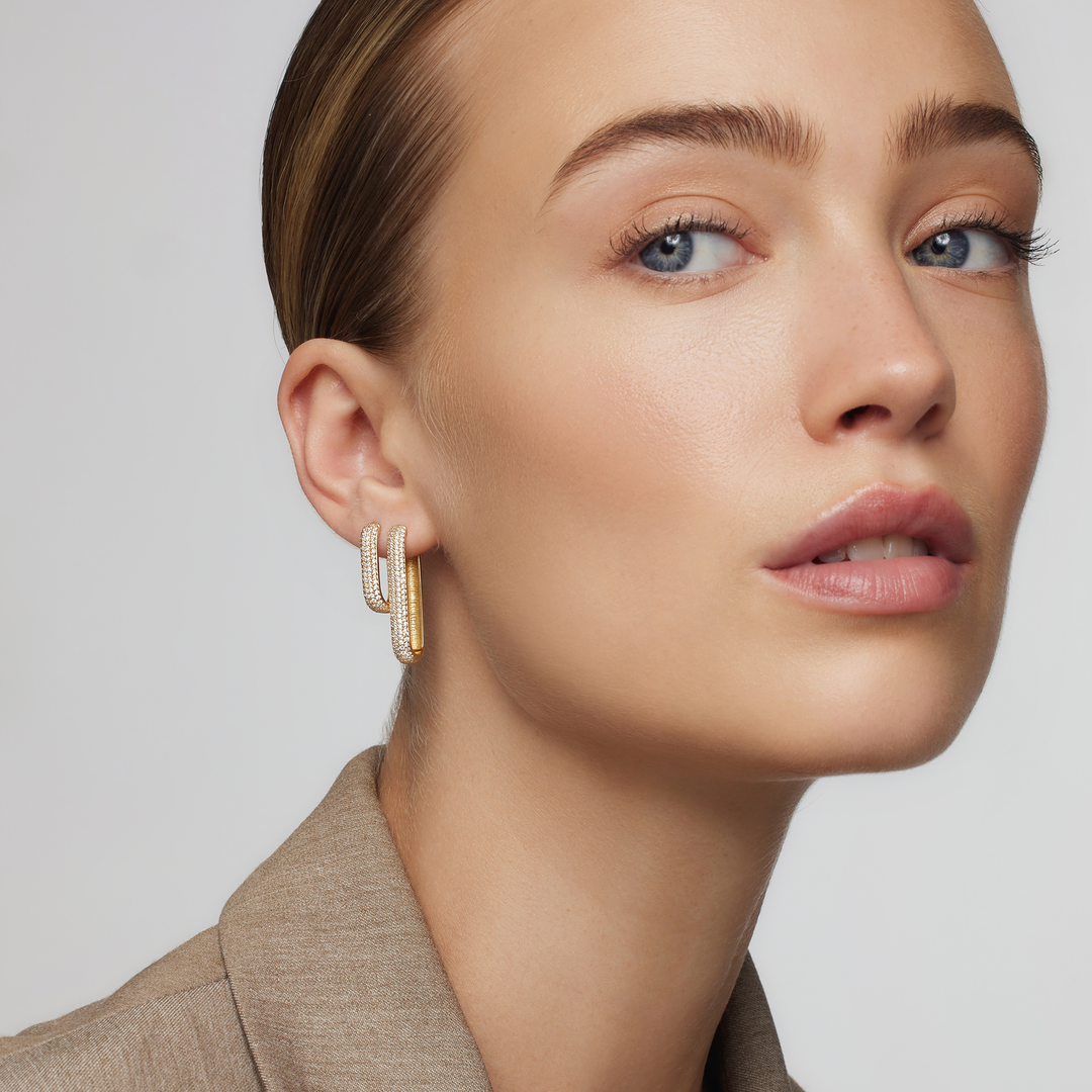 Livia™ | Boucles d'oreilles Rectangulaires Icon Pavé en Zircon