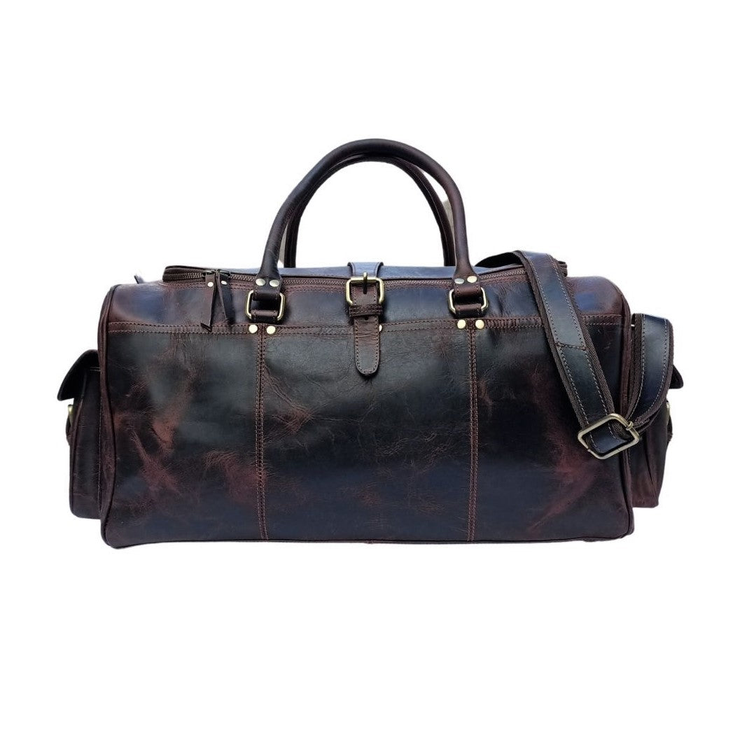Sac de voyage en cuir à cire dure