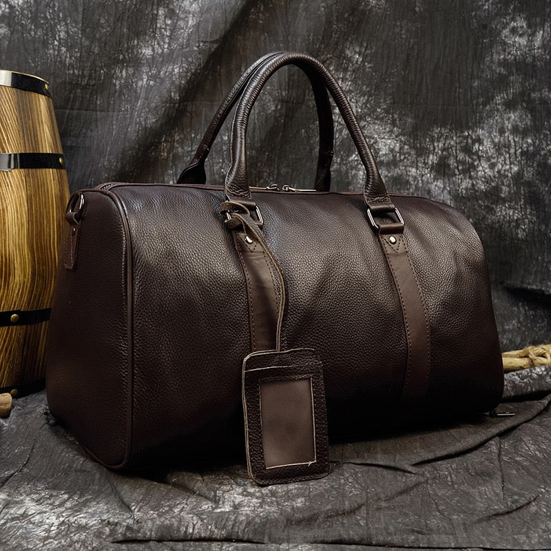 Sac de voyage en cuir véritable luxueux et doux