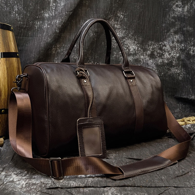 Sac de voyage en cuir véritable luxueux et doux