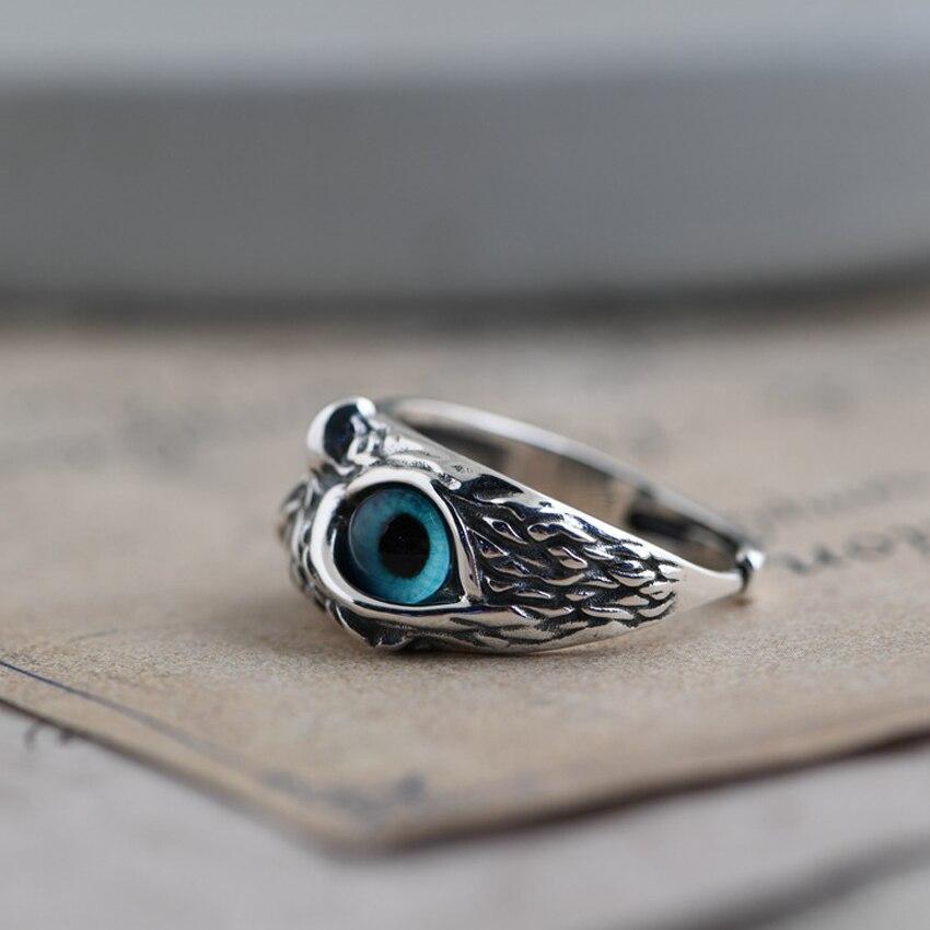Owlina™ | Bague Ajustable Hibou de Chance en Argent et Opale