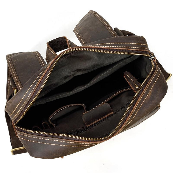 Grand sac à dos en cuir vintage pour hommes
