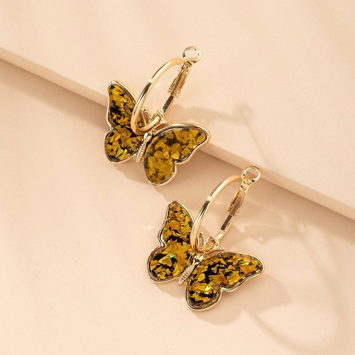 Luna™ | Boucles d'oreilles papillon en cristal émaillé peint à la main