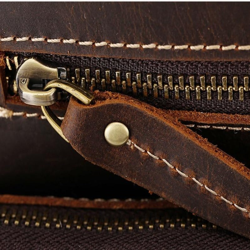 Grand sac à dos en cuir vintage pour hommes