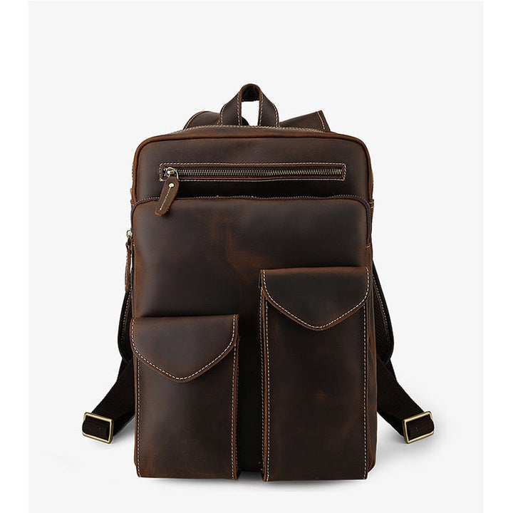 Grand sac à dos en cuir vintage pour hommes