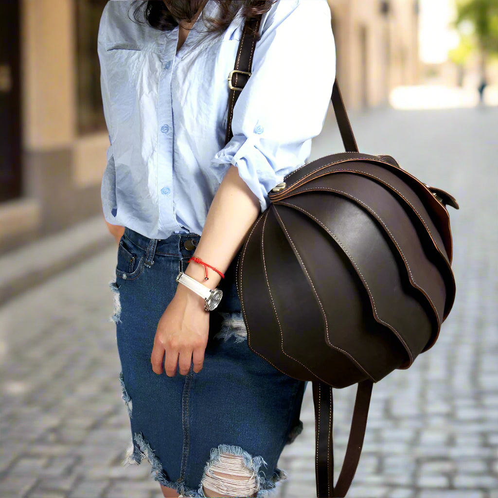 Sac à dos en cuir style coccinelle pour femmes