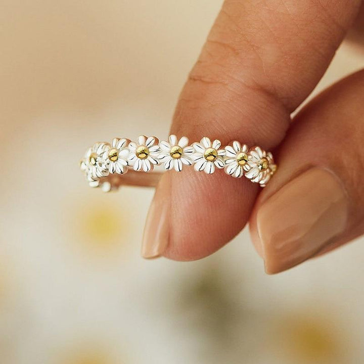 Luna™ | Bague Réglable Marguerite en Argent