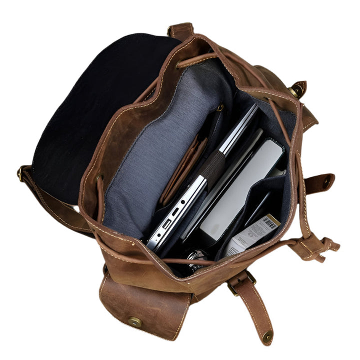 Sac à dos en cuir spacieux
