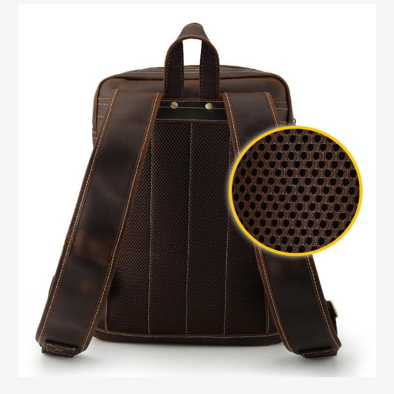 Grand sac à dos en cuir vintage pour hommes