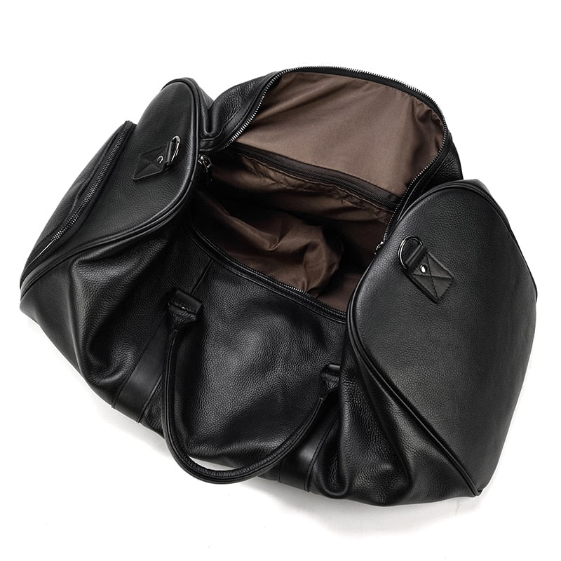 Sac de voyage en cuir véritable luxueux et doux