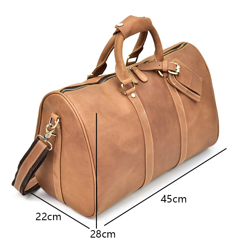 Sac de voyage en cuir Crazy Horse vintage Heritage pour hommes