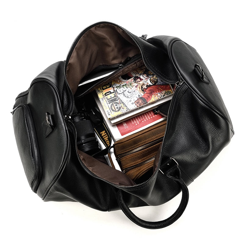Sac de voyage en cuir véritable luxueux et doux