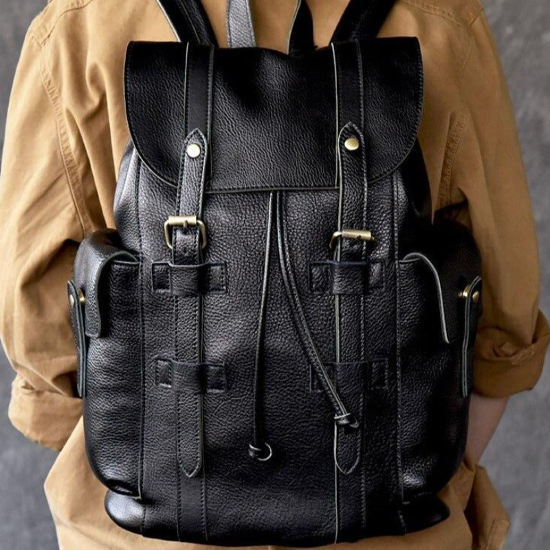 Sac à dos en cuir spacieux