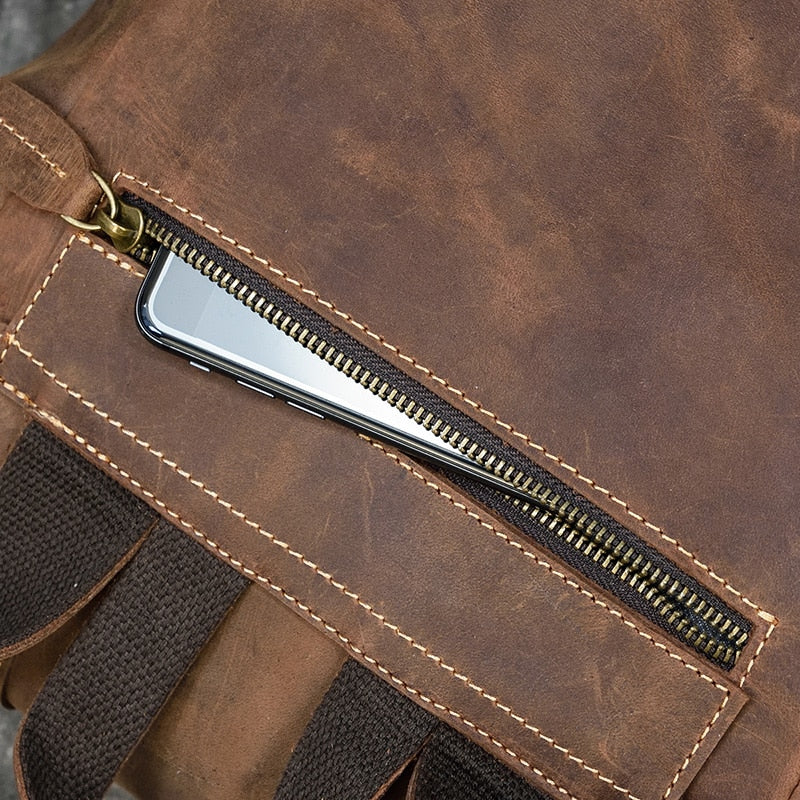Sac à dos en cuir spacieux