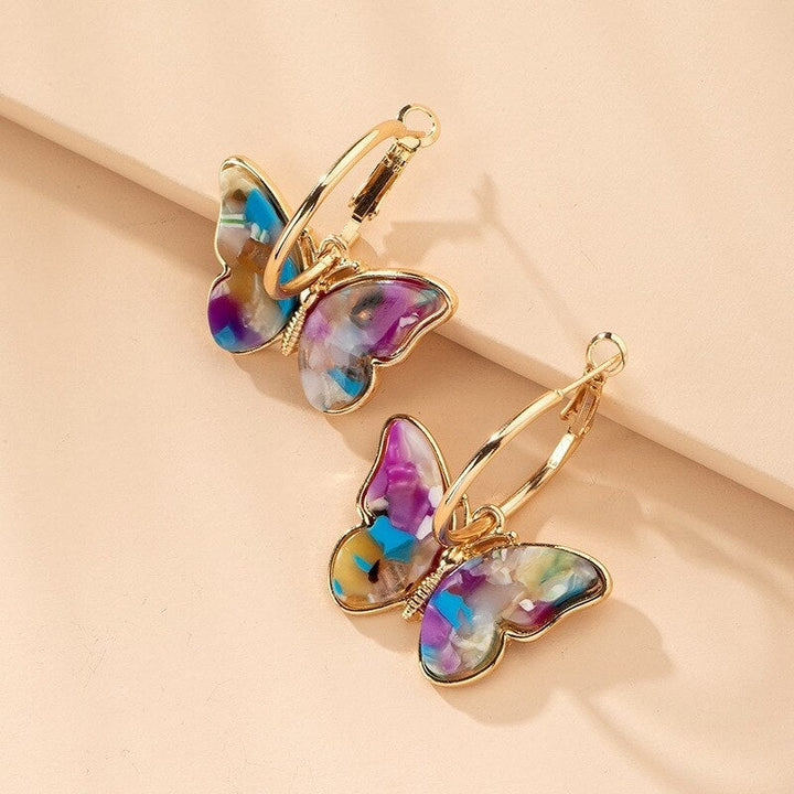 Luna™ | Boucles d'oreilles papillon en cristal émaillé peint à la main