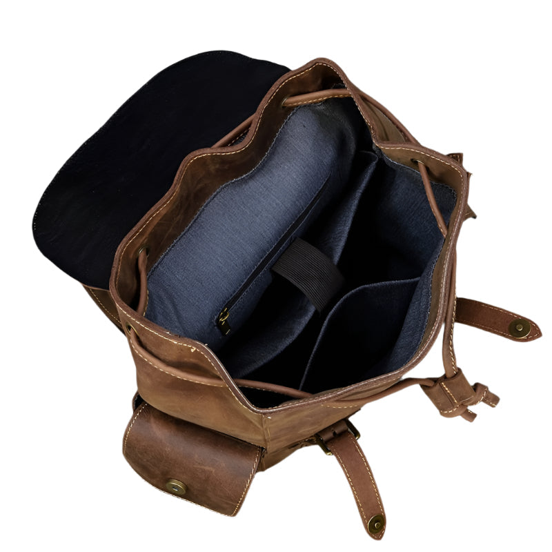 Sac à dos en cuir spacieux
