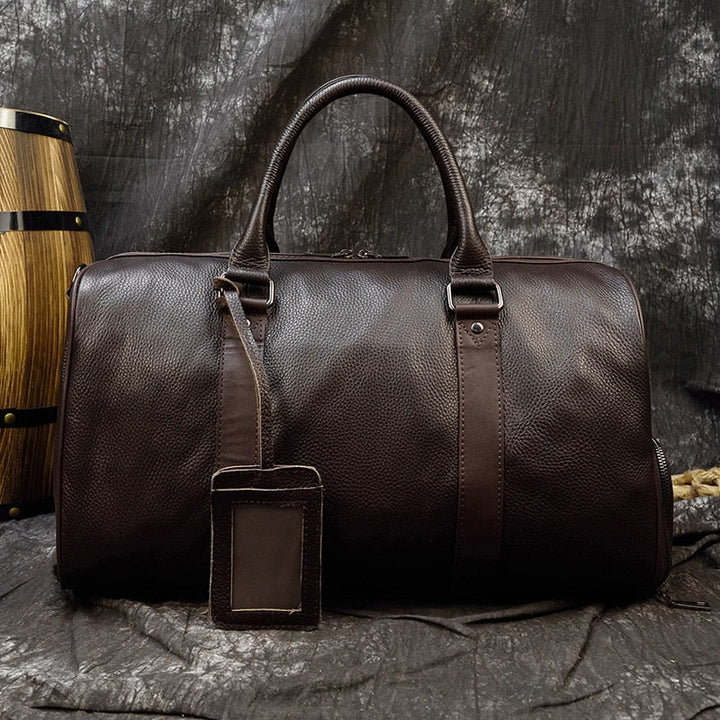 Sac de voyage en cuir véritable luxueux et doux