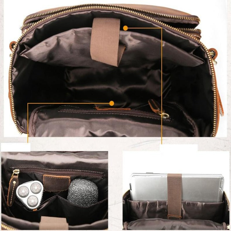 Sac à dos en cuir rétro