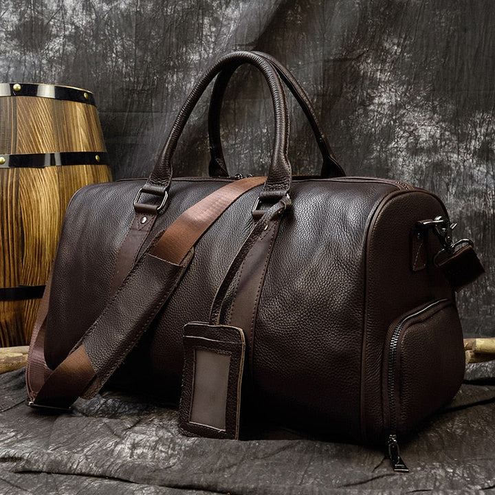 Sac de voyage en cuir véritable luxueux et doux