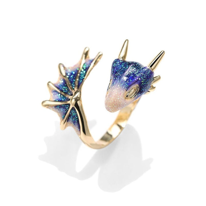 Draco™ | Bague Dragon Ajustable en Émail Peint à la Main