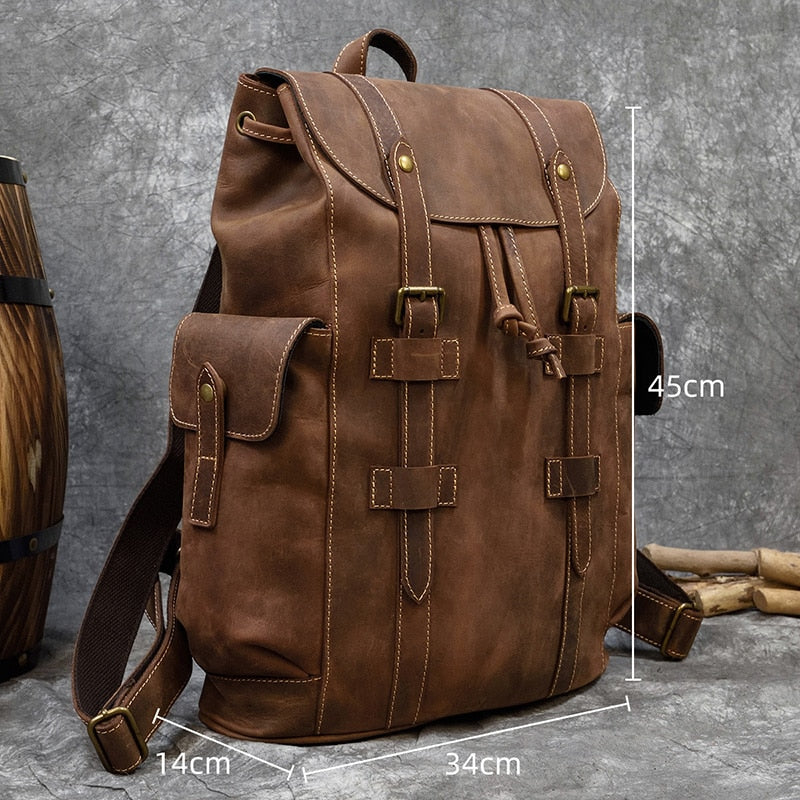 Sac à dos en cuir spacieux