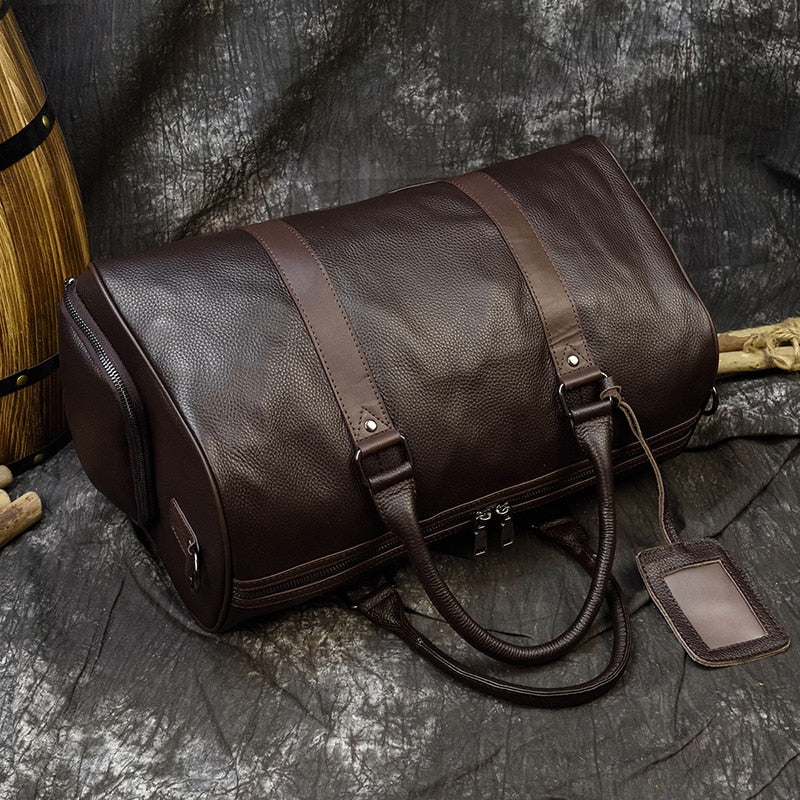 Sac de voyage en cuir véritable luxueux et doux