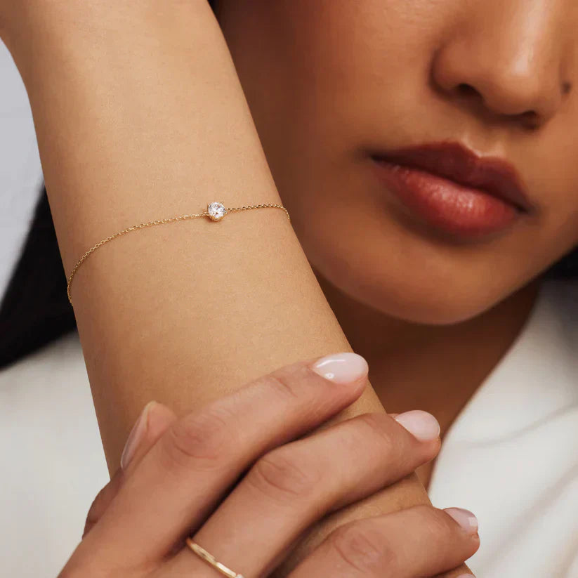 Bracelet en pierre Moissanite Cléa | Or