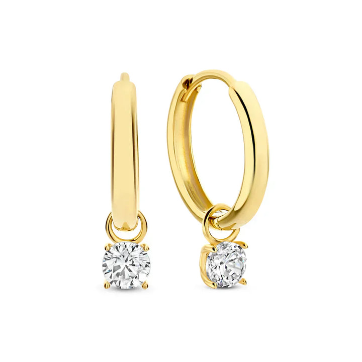 Luna™ | Boucles d'oreilles créoles élégantes avec pierres Larmes de Lune