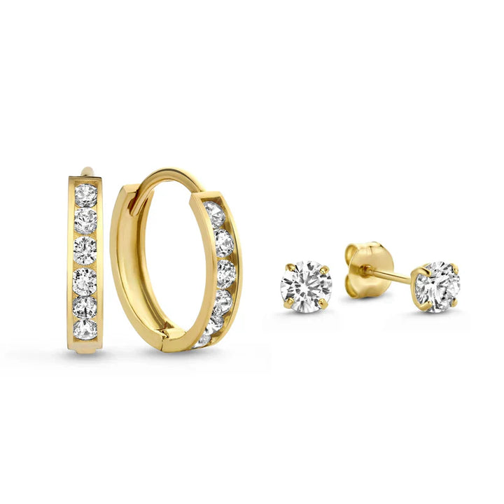 Boucles d'oreilles Dara Brillane en pierre | Or