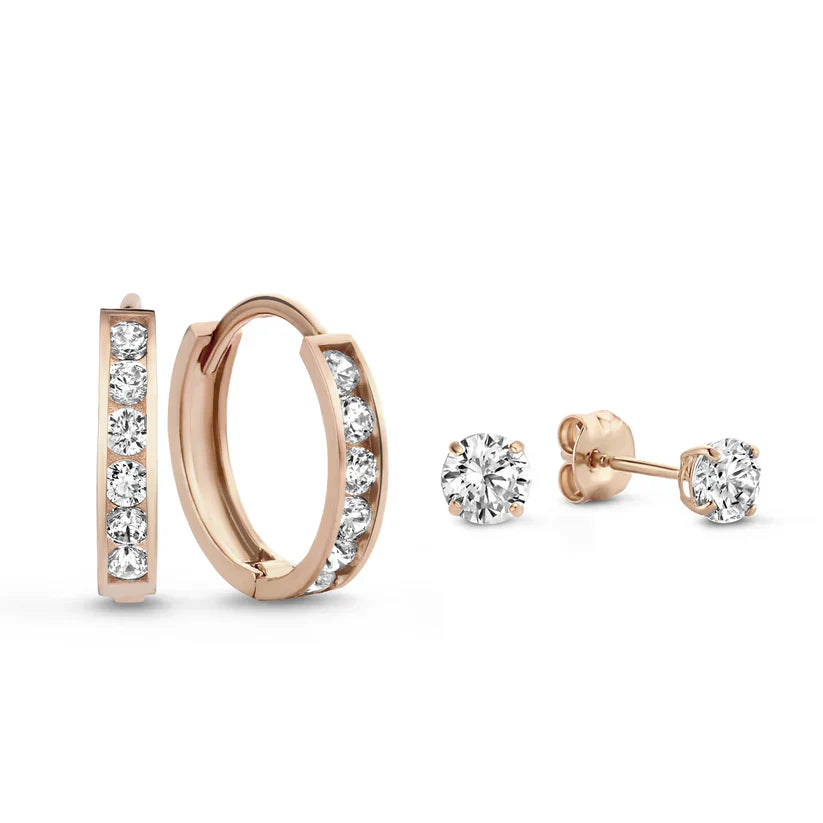 Boucles d'oreilles Dara Brillane en pierre | Or