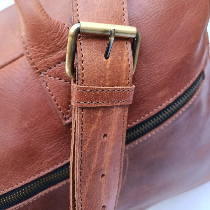 Sac à documents en cuir brun rustique