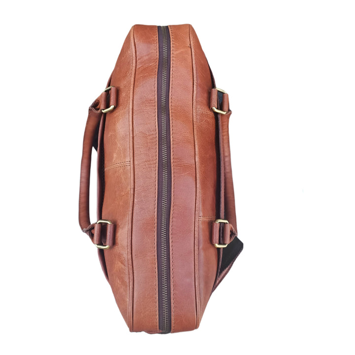 Sacoche pour ordinateur portable en cuir marron