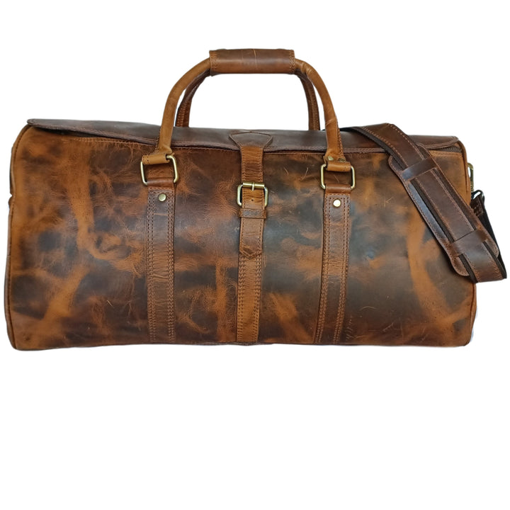 Sac de voyage en cuir ciré beige