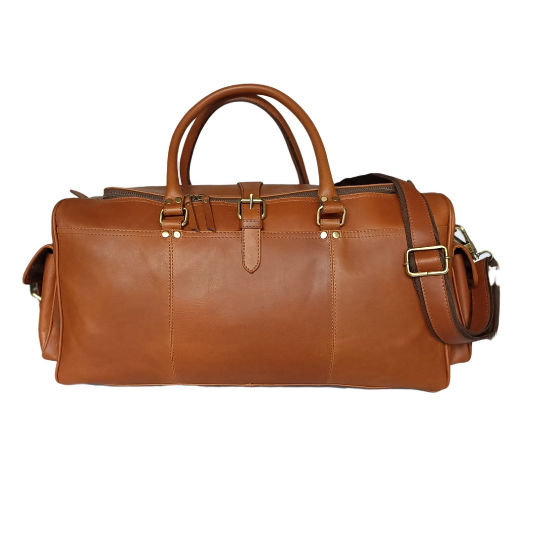 Sac de week-end en cuir marron