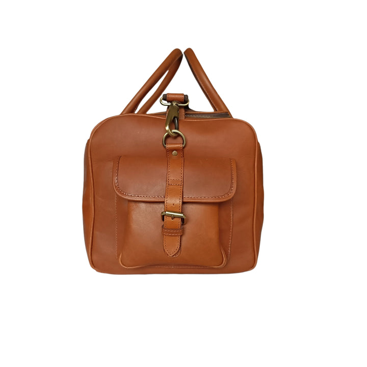 Sac de week-end en cuir marron