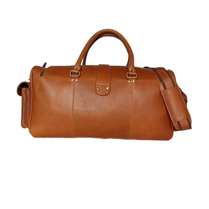 Sac de week-end en cuir marron