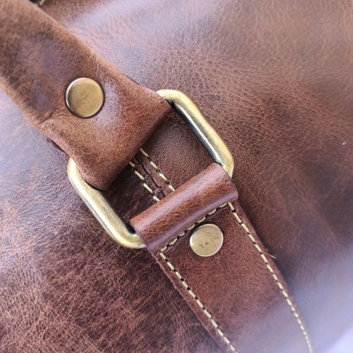 Mini Sac de Voyage en Cuir Crazy Horse