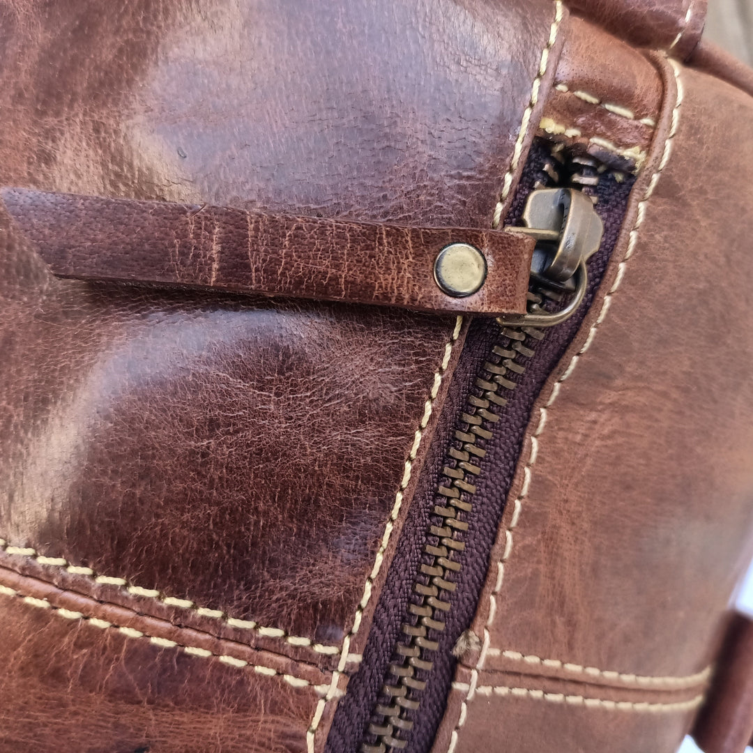 Mini Sac de Voyage en Cuir Crazy Horse