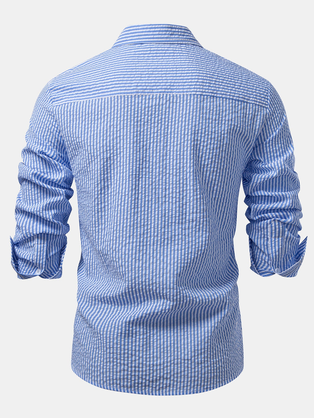Chemise rayée à boutons en seersucker