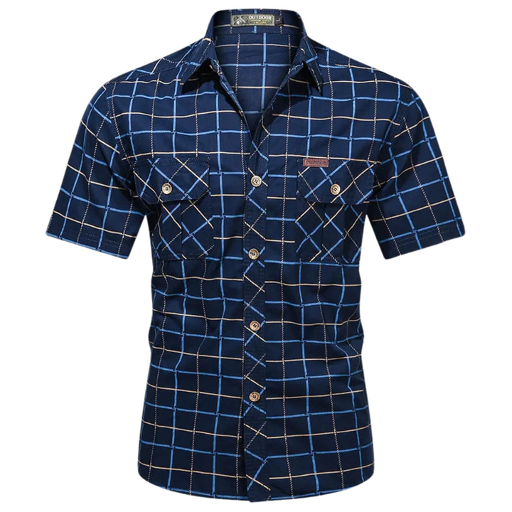 Savrani™ | Chemise élégante à manches courtes à carreaux