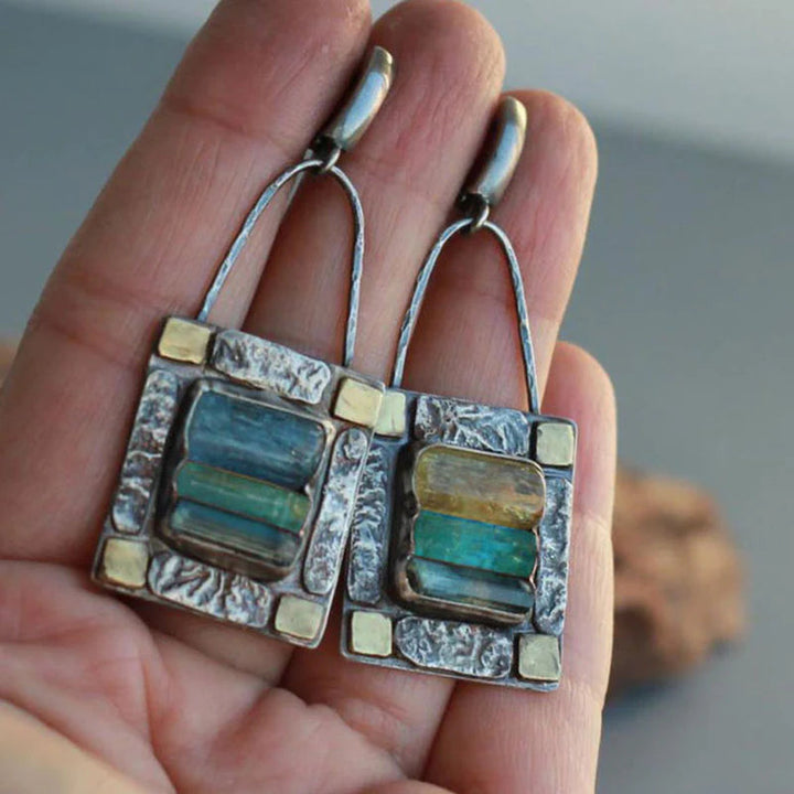Celestia™ | Boucles d'oreilles en cristal bleu vert scintillant