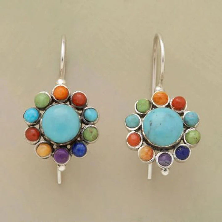 Ayla™ | Boucles d'oreilles rondes en turquoise multicolore
