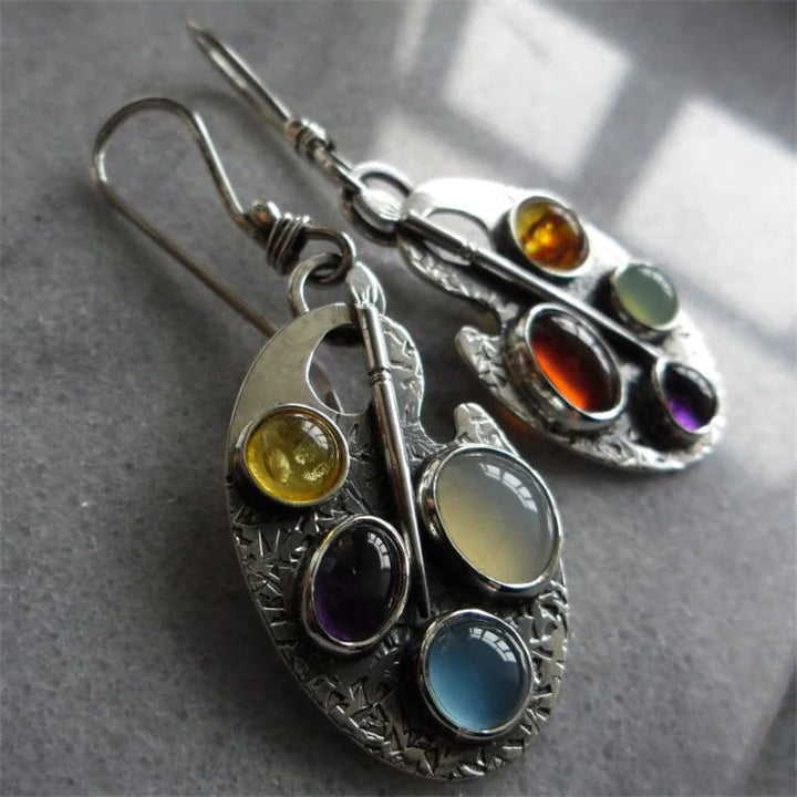 Luna™ | Boucles d'oreilles pendantes en pierres multicolores